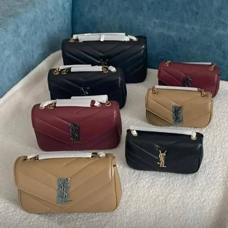 Luxury Chevron Leather Shoulder Bag